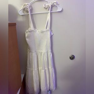 Zesica Women’s White Boho Spaghetti Strap Dress: Small